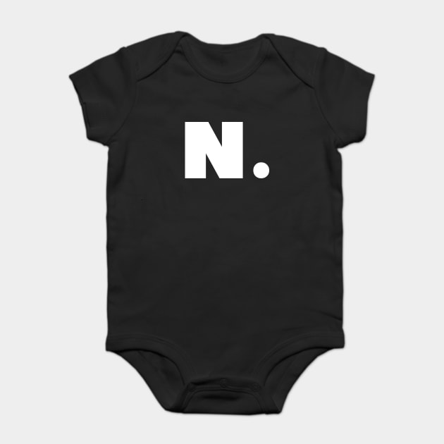 N letter alphabet Baby Bodysuit by Tshirtiz